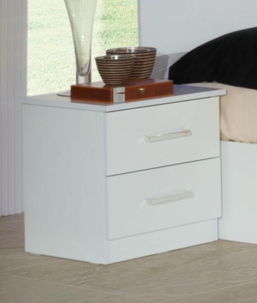 Product photograph of Simona White Italian 2 Drawer Night Table from Choice Furniture Superstore.